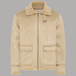 Giacca FISCHER in montone ecologico beige con zip e colletto