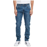 Jeans blu medio Blend con chiusura a bottone e zip, gamba dritta e passanti cintura