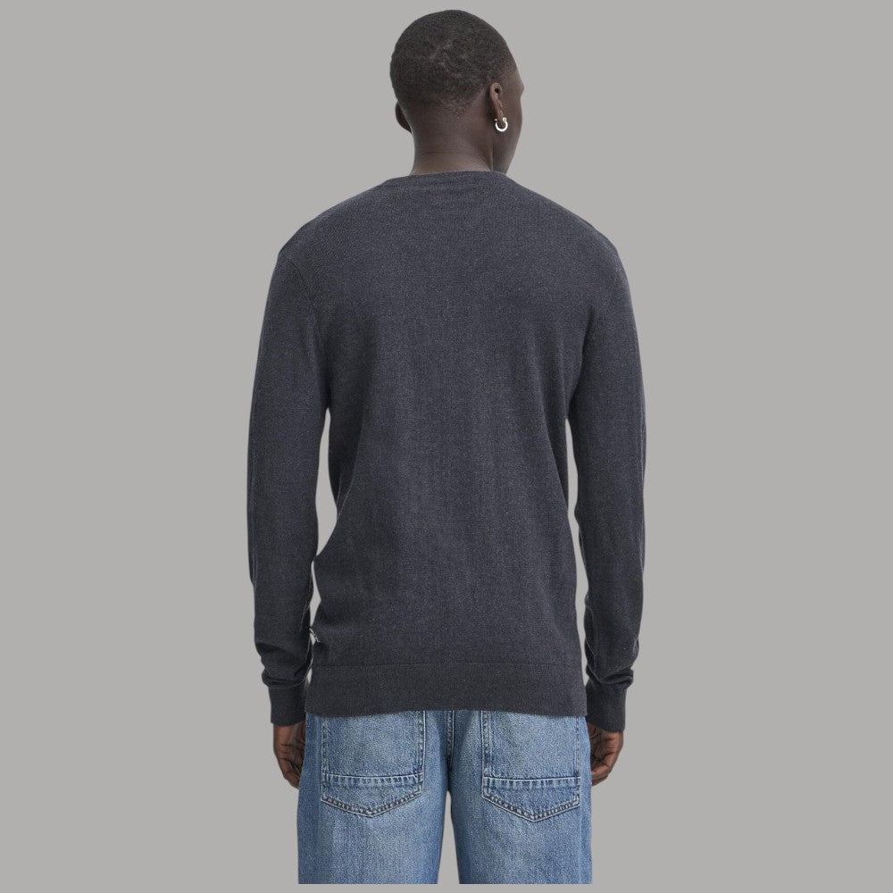 Maglione scuro BAGGE con schiena a girocollo e maniche lunghe