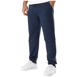 Pantaloni tuta blu con tasche laterali e polsini elastici