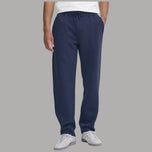 Pantaloni tuta blu da uomo con coulisse e vita elastica, tasche laterali