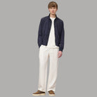 Bomber blu con zip frontale e tasche, taglio regular fit
