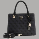 Borsa Guess similpelle nera con tracolla rimovibile, motivo 4G e manici superiori