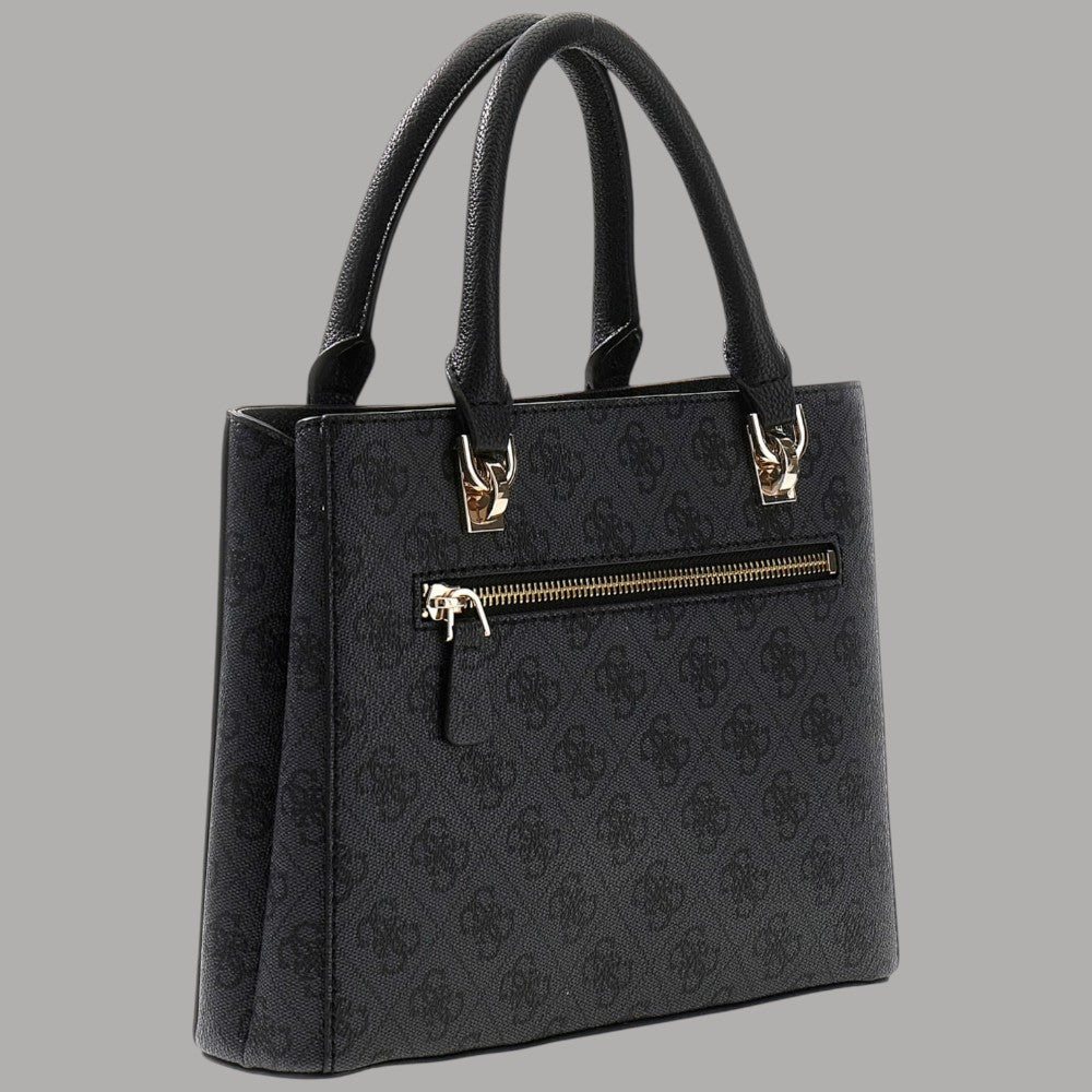 Borsa Guess similpelle nera con tasca frontale e cerniera, manici doppi