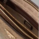 Borsa a mano in similpelle con tasca interna e logo 4G, chiusura zip