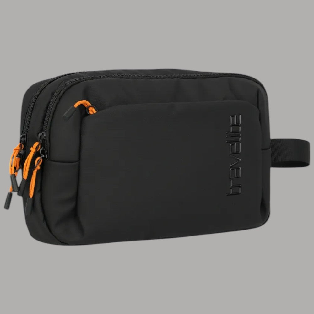 Borsello da viaggio Trvelite BRIIZE nero con zip, dettagli laterali e logo