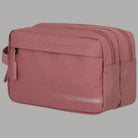 Borsello da viaggio doppio scomparto Travellite rosa, profilo imbottito con zip e logo