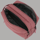 Borsello da viaggio doppio scomparto Travellite rosa, interno nero con due tasche e zip