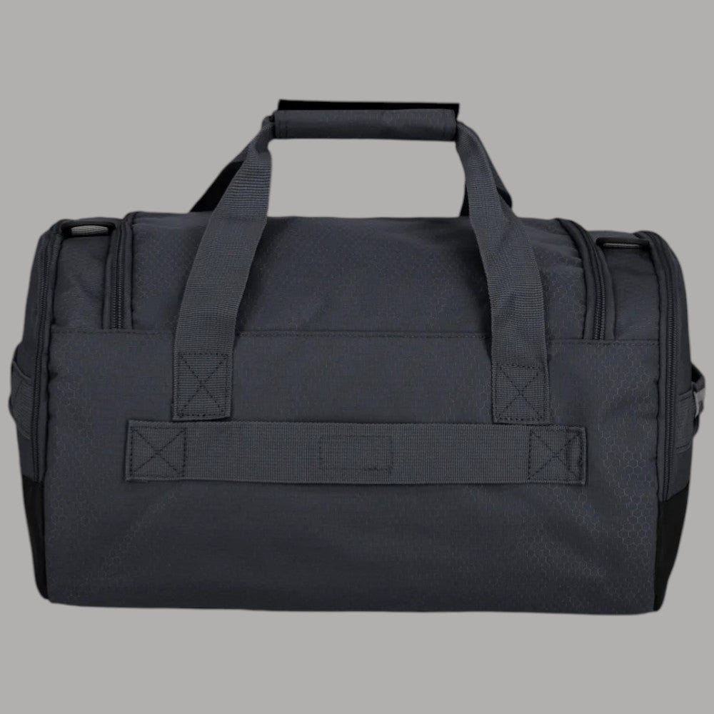 Borsone da viaggio Travelite scuro con maniglia e pannello frontale con zip