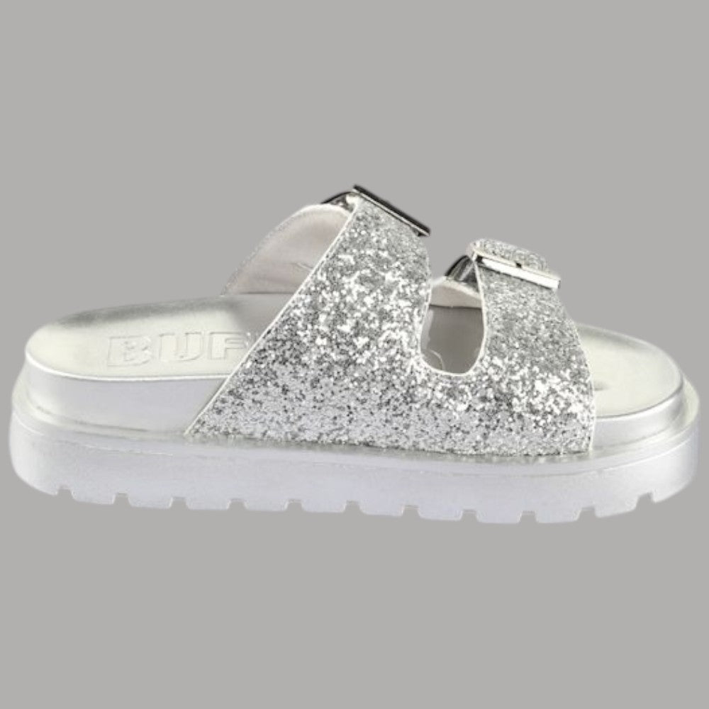 Buffalo ciabatta con plateau e glitter Raya Ari Glam 1602284 - Prodotti di Classe