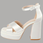 Buffalo sandalo bianco con tacco largo Bonny Cross 1291411 - Prodotti di Classe