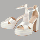 Buffalo sandalo bianco con tacco largo Bonny Cross 1291411 - Prodotti di Classe