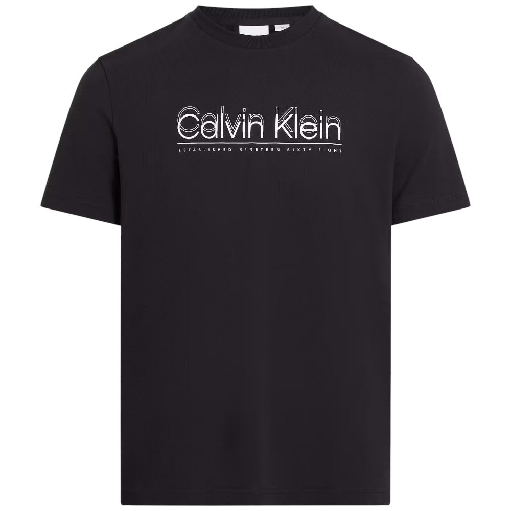 Calvin Klein T-shirt nera doppio logo K10K114149BEH T-shirt Calvin Klein
