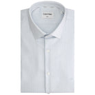 Camicia Calvin Klein bianca fantasia a micro righe, colletto e bottoni