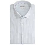 Camicia Calvin Klein bianca fantasia a micro righe, colletto e bottoni