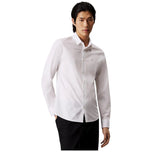 Camicia Calvin Klein bianca popelin stretch slim fit, maniche lunghe, abbottonata
