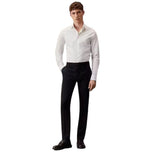 Camicia slim fit bianca panna con colletto e bottoni sul davanti