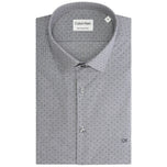 Camicia Calvin Klein blu scuro micro pois, colletto classico e bottoni