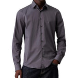 Camicia Calvin Klein slim fit grigia a maniche lunghe con bottoni e colletto classico