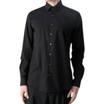Camicia nera Calvin Klein con colletto e bottoni frontali, maniche lunghe