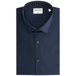 Camicia slim fit Calvin Klein blu scuro, colletto e bottoni frontali