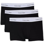Confezione 3 boxer neri con elastico bianco Calvin Klein, aderenti