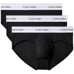 Confezione da 3 slip uomo Calvin Klein neri con fascia elastica bianca