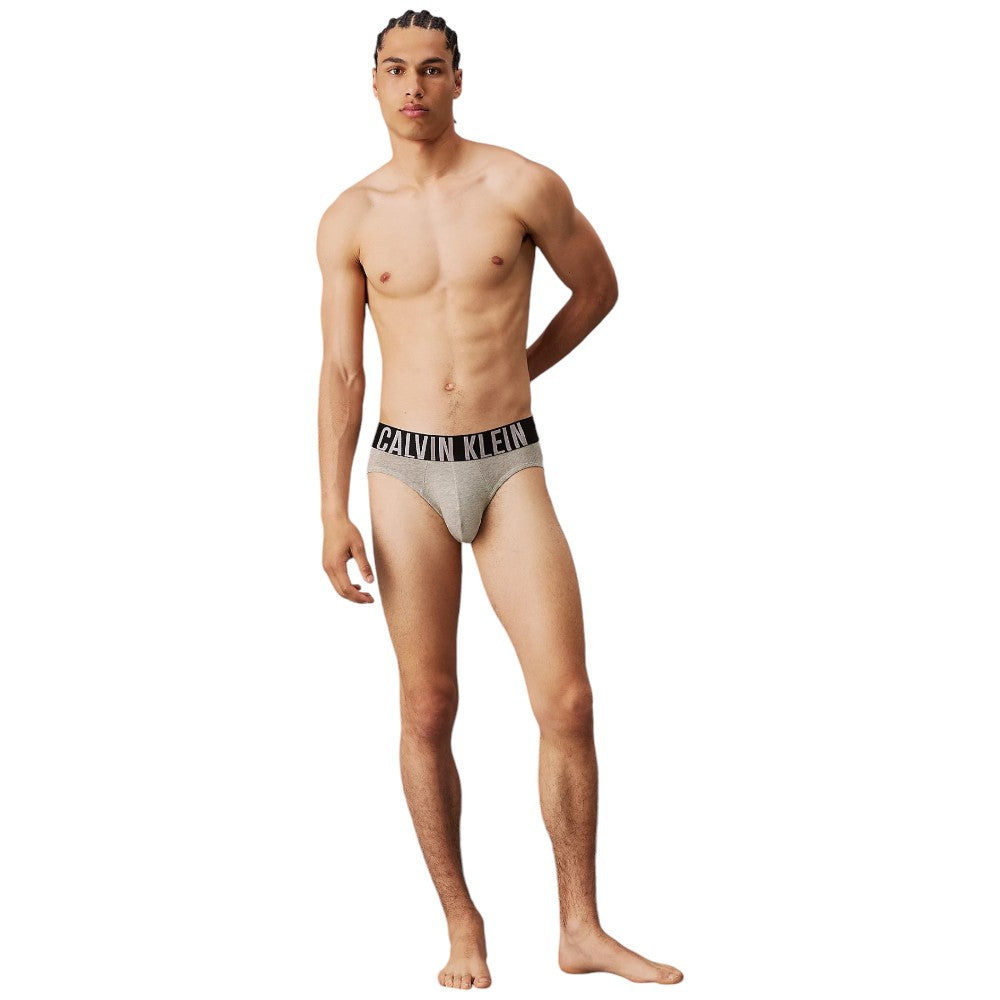 Calvin Klein confezione pack 3 slip nero verde grigio 000NB3607A Intimo Calvin Klein