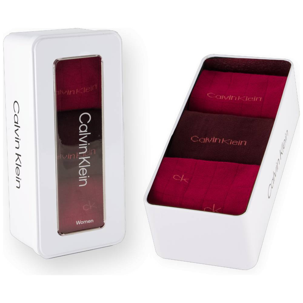 Calvin Klein donna pack 3 calze rosso ciliegia 701235368003801 Intimo Calvin Klein