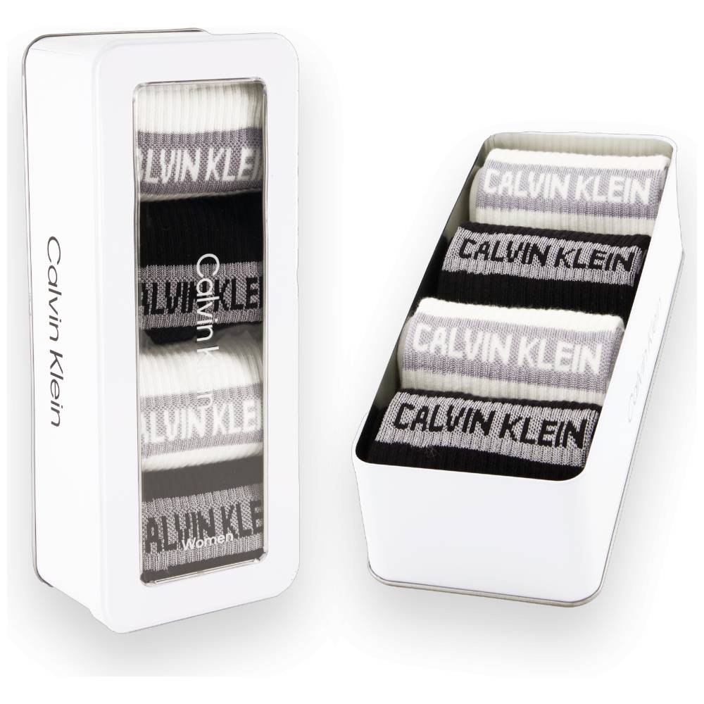 Calvin Klein donna pack 4 calze bianco nero 701235385001801 Intimo Calvin Klein