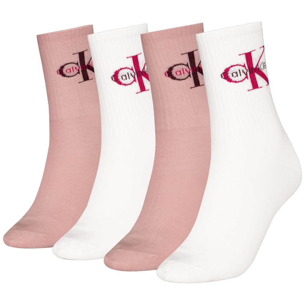 Calvin Klein donna pack 4 calze bianco rosa 701235384003801 Calzini Calvin Klein