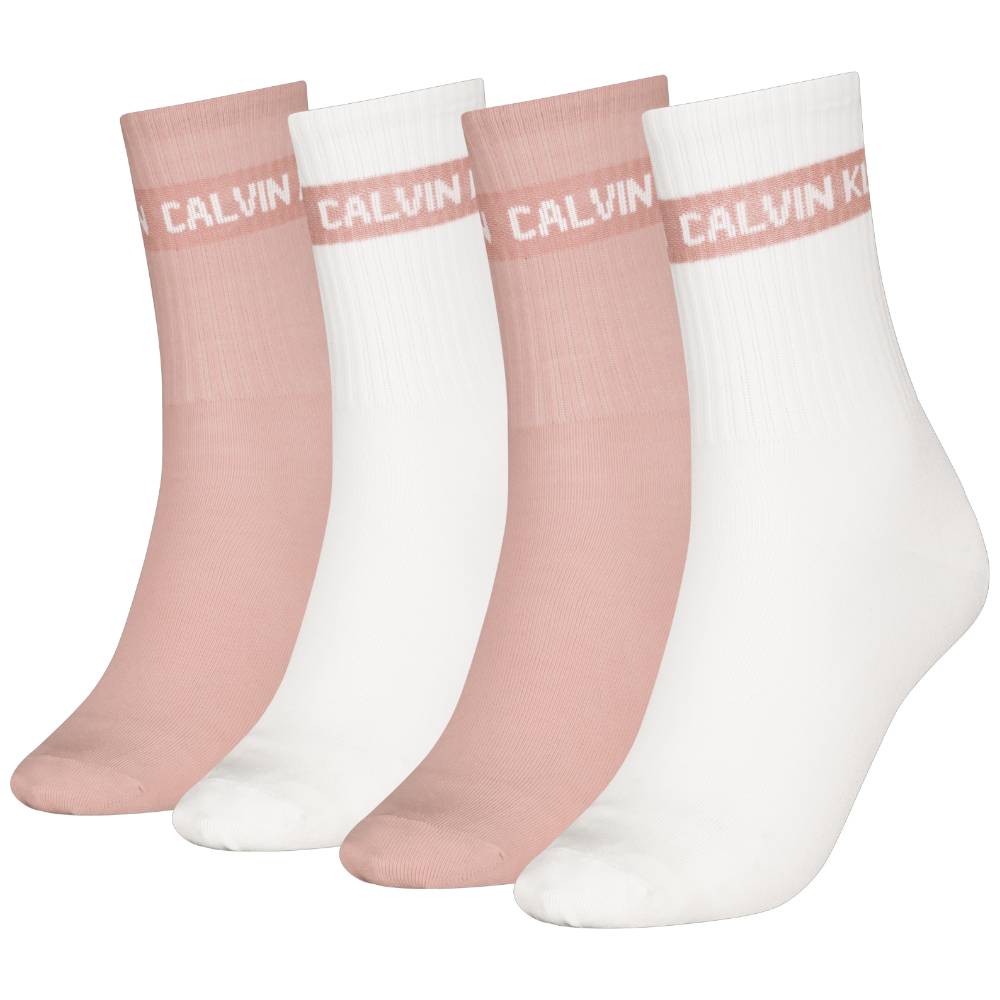 Calvin Klein donna pack 4 calze bianco rosa 701235385003801 Intimo Calvin Klein