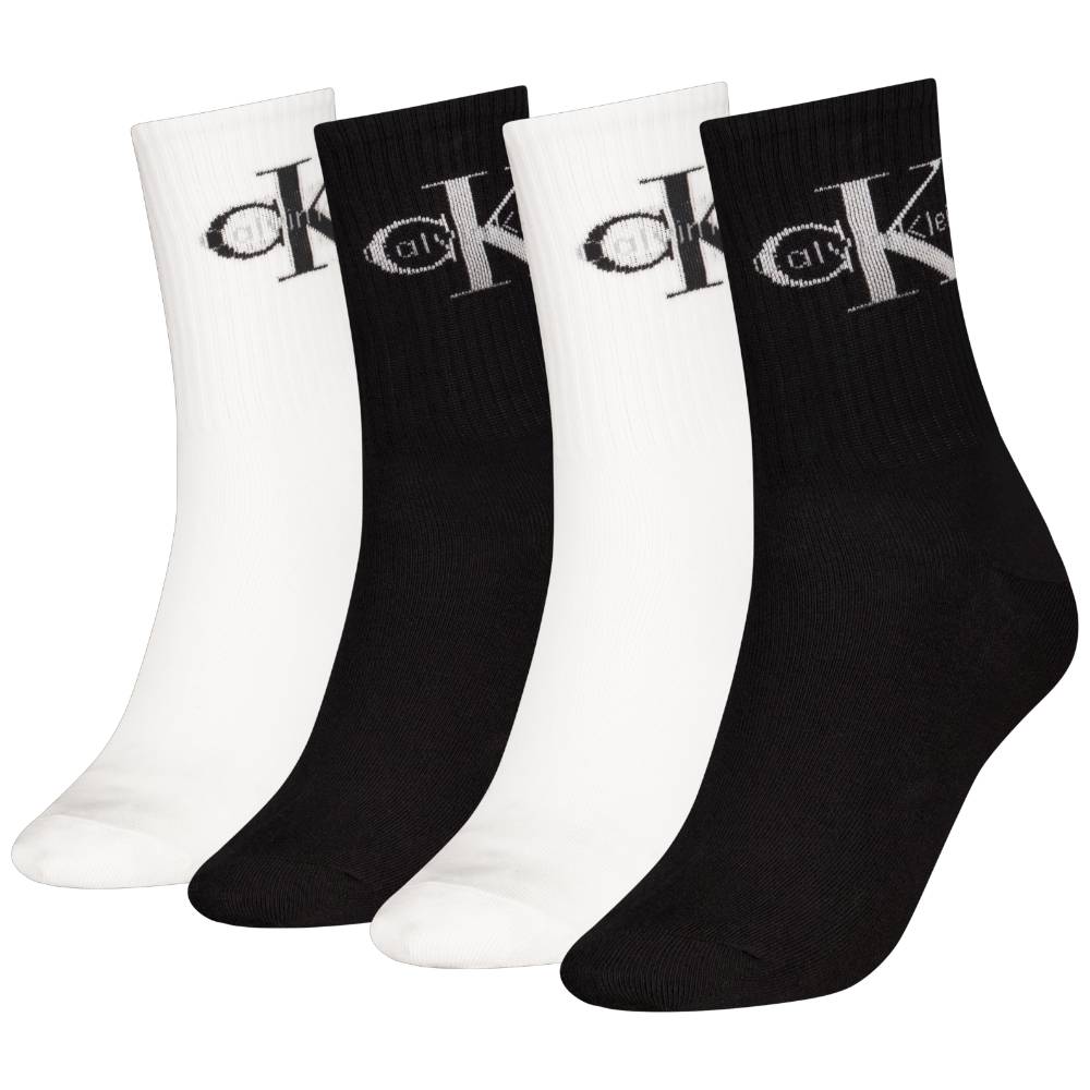 Calvin Klein donna pack 4 calze nere bianche 701235384001801 Calzini Calvin Klein