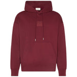 Felpa con cappuccio bordeaux, coulisse e tasca a marsupio
