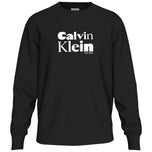 Felpa nera con stampa frontale Calvin Klein