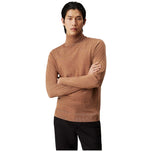 Maglioncino collo alto in lana merino Calvin Klein, color coccio, lavorazione a maglia