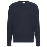 Maglione blu testurizzato con scollo a giro e maniche lunghe