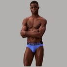 Calvin Klein pack 3 slip bianco grigio royal 000NB3607A-ZD9 - Prodotti di Classe