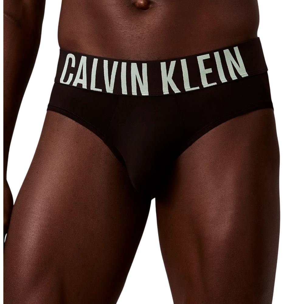 Calvin Klein pack 3 slip neri con fascia alta 000NB3610AZDJ Intimo Calvin Klein
