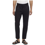 Pantaloni neri Calvin Klein sateen stretch cropped con passanti e pinces