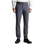Pantaloni slim Calvin Klein grigio sateen stretch, passanti e bottone