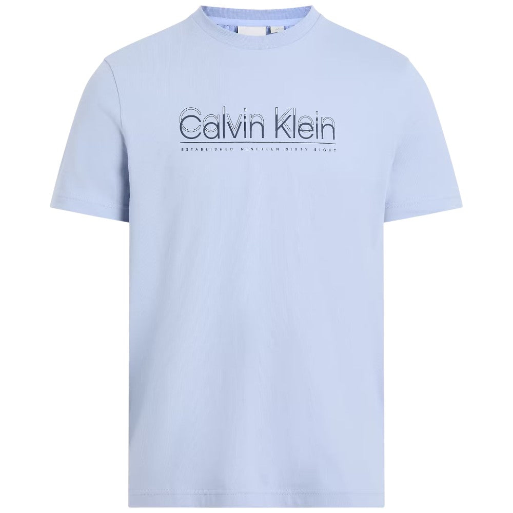 Calvin Klein t-shirt celeste doppio logo K10K114149DWE T-shirt Calvin Klein