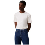 T-shirt crema Calvin Klein, girocollo a maniche corte