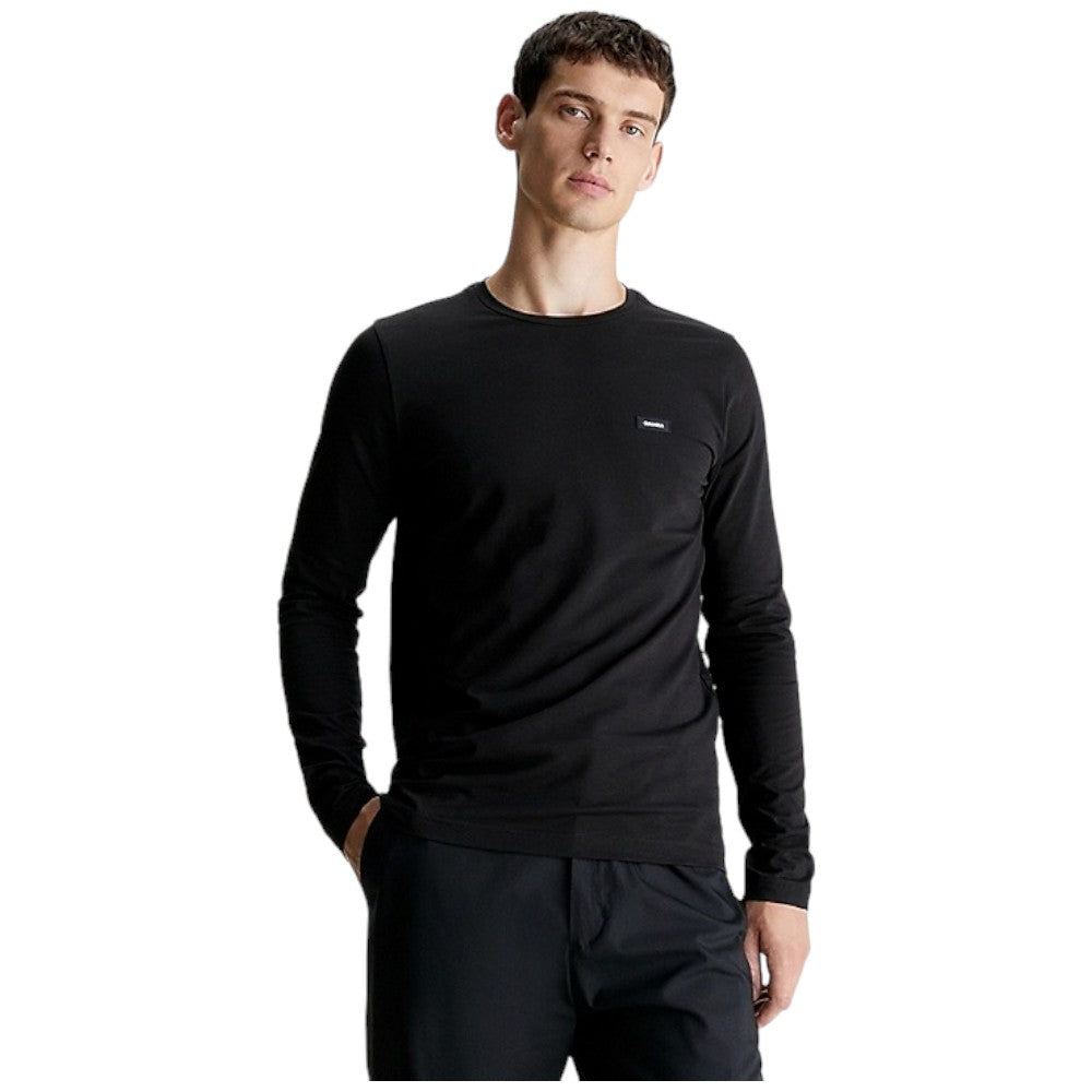Calvin Klein t-shirt nera manica lunga Stretch slim fit K10K112725 T-shirt Calvin Klein
