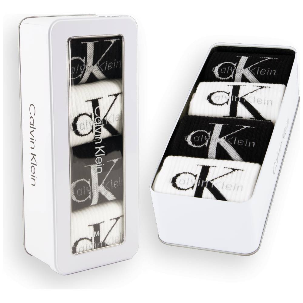 Calvin Klein uomo pack 4 calze bianco nero 701235982001801 Intimo Calvin Klein