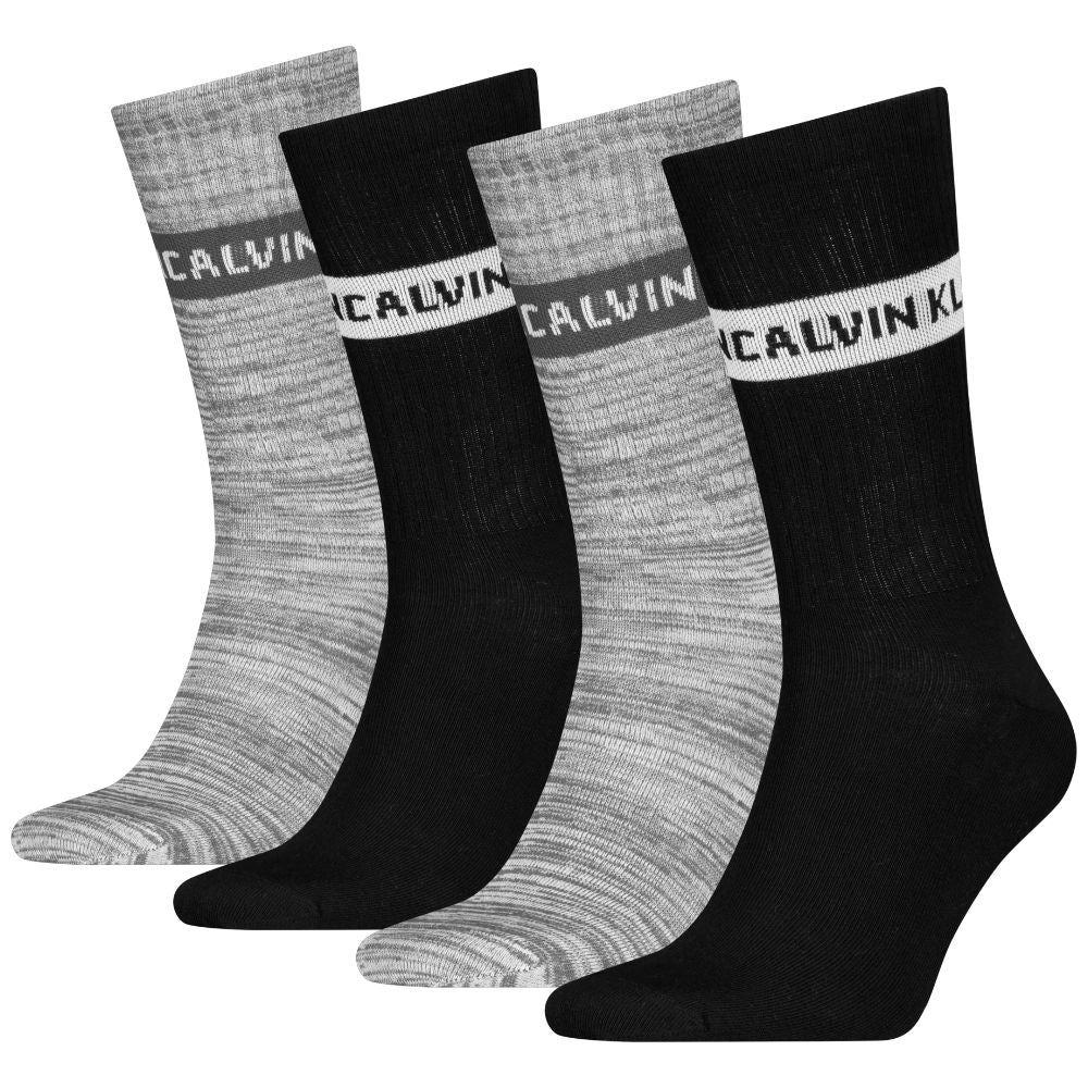 Calvin Klein uomo pack 4 calze nero grigio 701235983001801 Intimo Calvin Klein