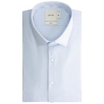 Camicia celeste strutturata Calvin Klien con colletto e bottoni, etichetta interna
