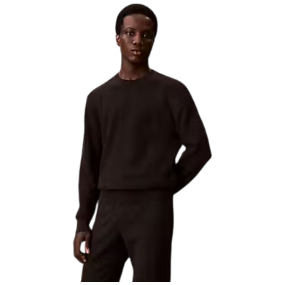 Calvin Klien maglione nero testurizzato LV04LB327GUB1 Maglieria Calvin Klein