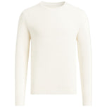 Maglione panna testurizzato a manica lunga con scollo giro.