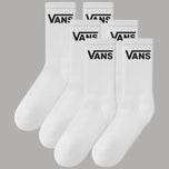 Set di 6 calzini bianchi mezzo polpaccio, logo VANS nero su bordo a coste